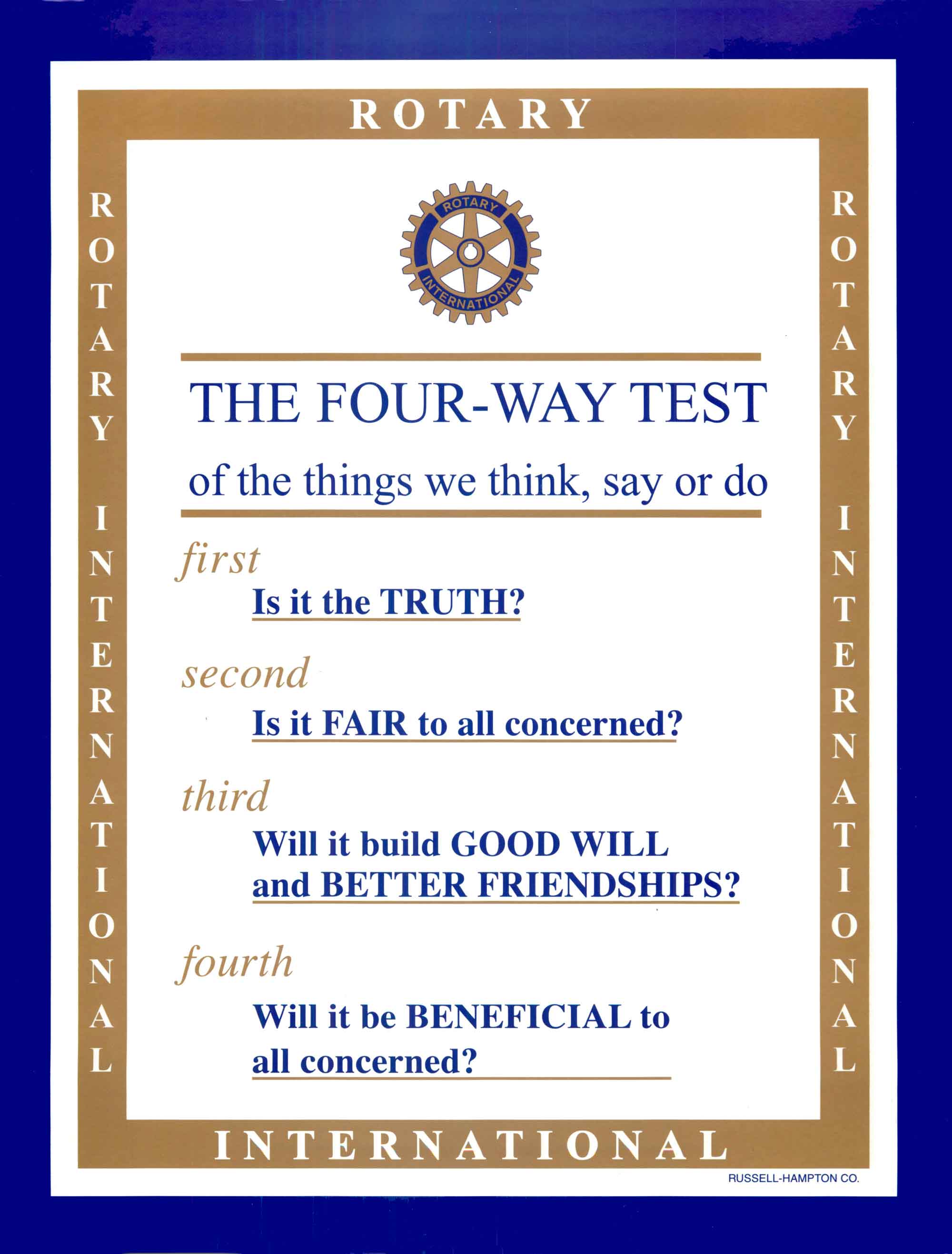 The Four Way Test Rotary